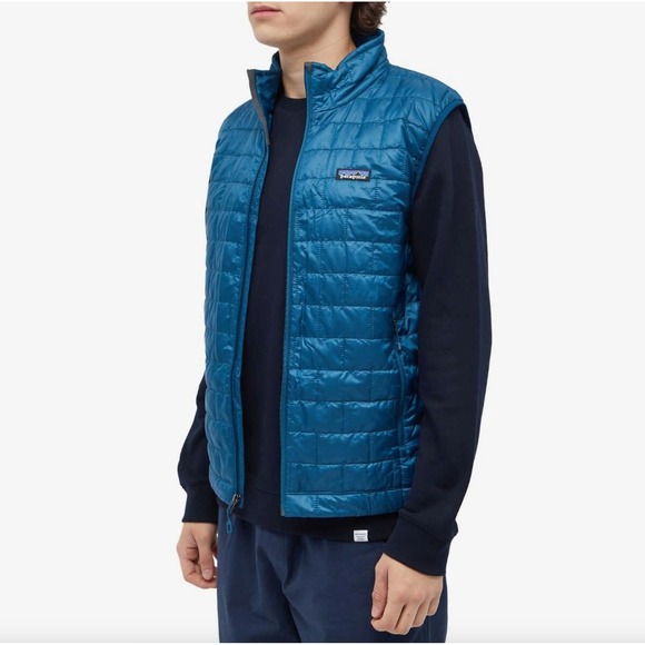 Patagonia Men's Nano Puff Vest in Lagom Blue Size M (LOGO)